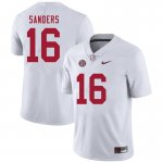 NCAA Men's Alabama Crimson Tide #16 Drew Sanders Stitched College 2020 Nike Authentic White Football Jersey VF17R77FV